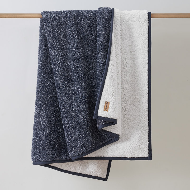 MELANGE SHERPA THROW, Navy