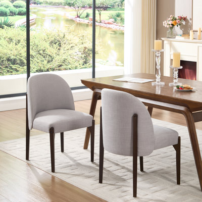 Ensemble de 2 chaises de salle à manger en bois, chaise de salle à manger rembourrée en tissu moderne, chaise de salle à manger de style maison de campagne