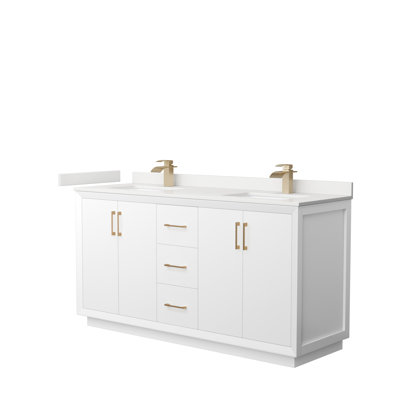 Strada 66'' Double Bathroom Vanity with Quartz Top