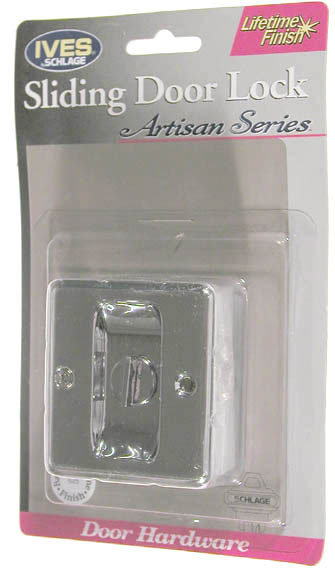 Artisan Sliding Door Lock, Antique Brass