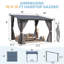 Lean-To Wall-Mounted Pergolas With Curtains And Netting-922985652