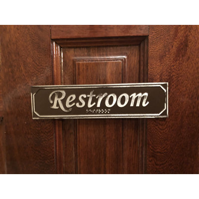 Enseigne de porte pour toilettes avec braille