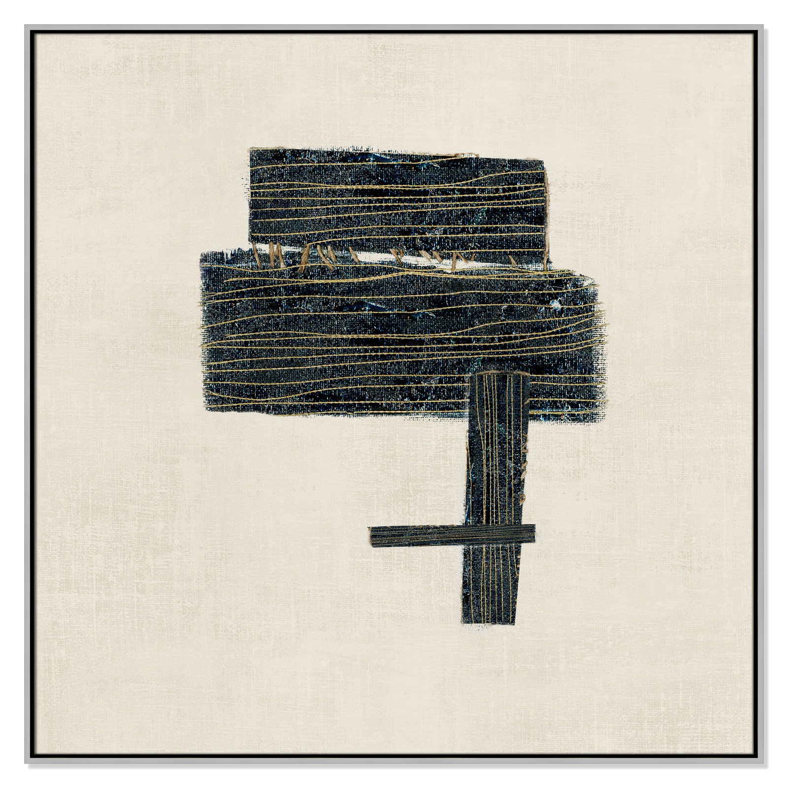 Stiched I Print by , Silver, 46.5" H x 46.5" W