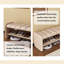 Banc 23,62 "en cuir véritable beige avec rangement pour chaussures-1072747927