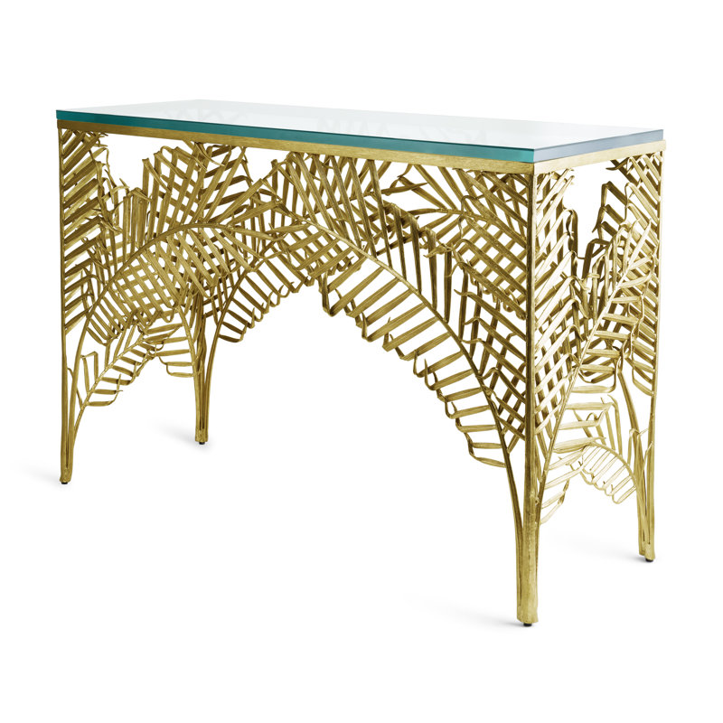 Palm 46 in. Glass Console Table