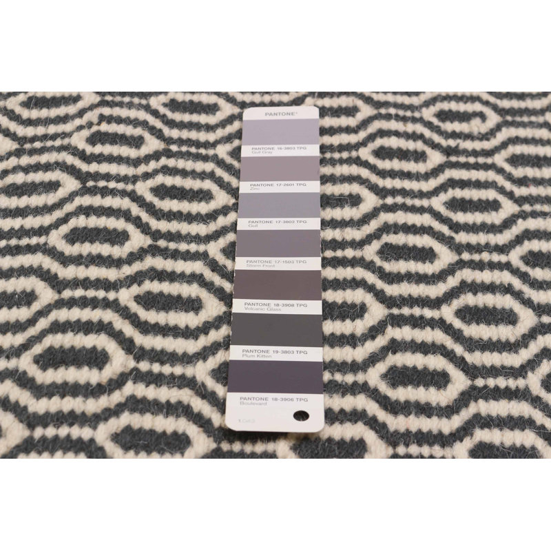 Tapis unique en laine nouvel âge rectangulaire gris foncé 5 pi 3 po x 7 pi 4 po One-of-a-Kind