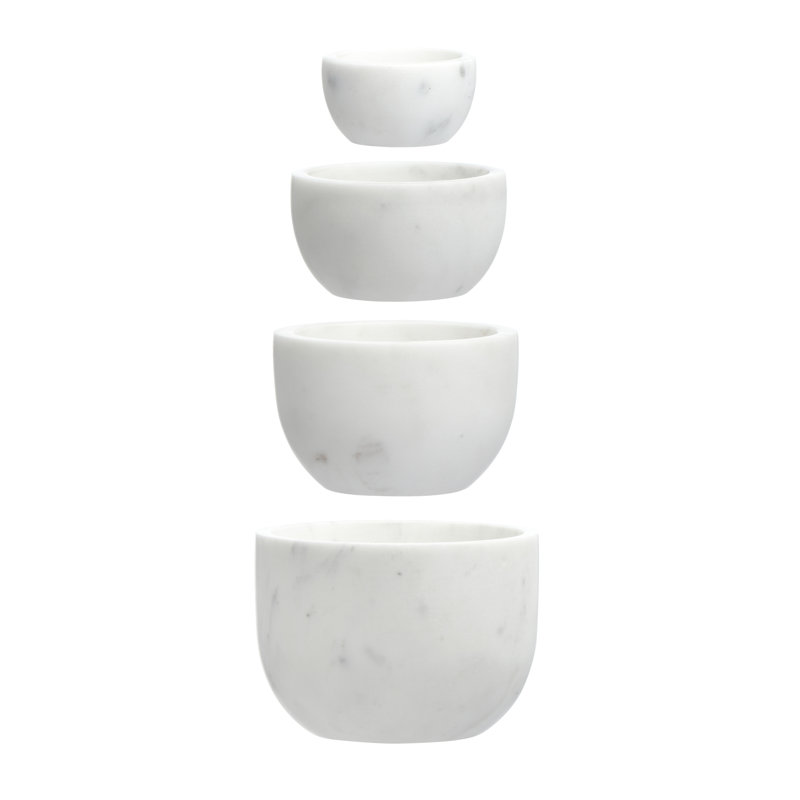 Ensemble de 4 bols en marbre blanc Brooksville