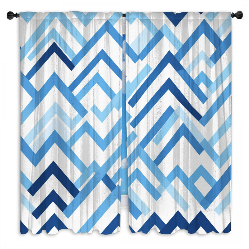 Rideaux bleu obscurcissant et chevrons obscurcissant - 2 panneaux, 20 po x 50 po - 2 panneaux, Obscurcissement de chambre
