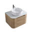 Meuble-lavabo de 24 po avec lavabo, armoire murale en chêne miel avec porte-serviettes gratuit, conception de lavabo simple en céramique de Carrare blanc, sans drain et robinet, pré-assemblé-706329097-706329099