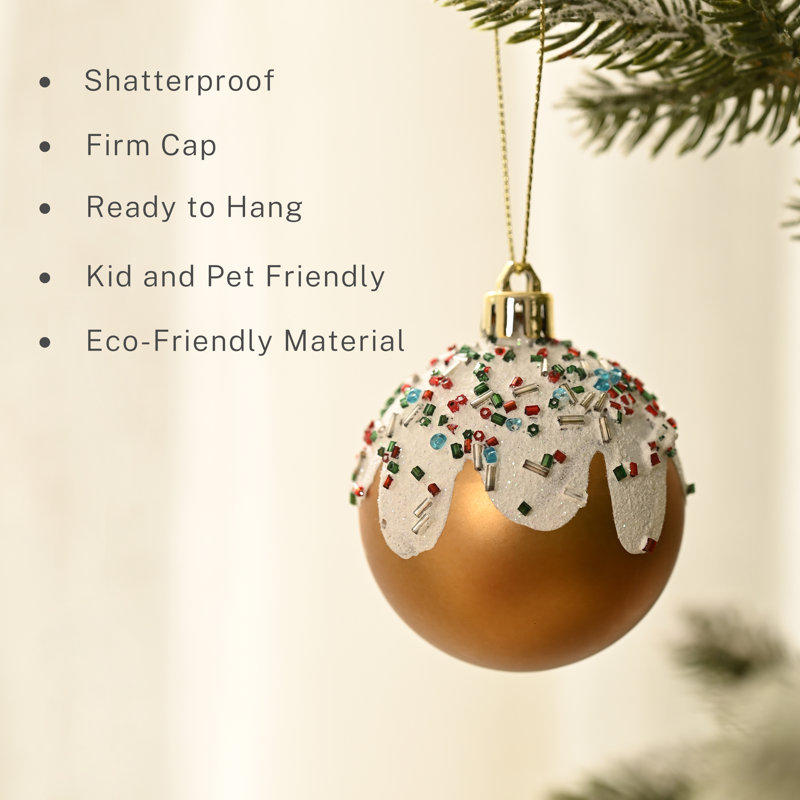 21ct Red Green Gold Shatterproof Gingerbread Christmas Ornaments Set