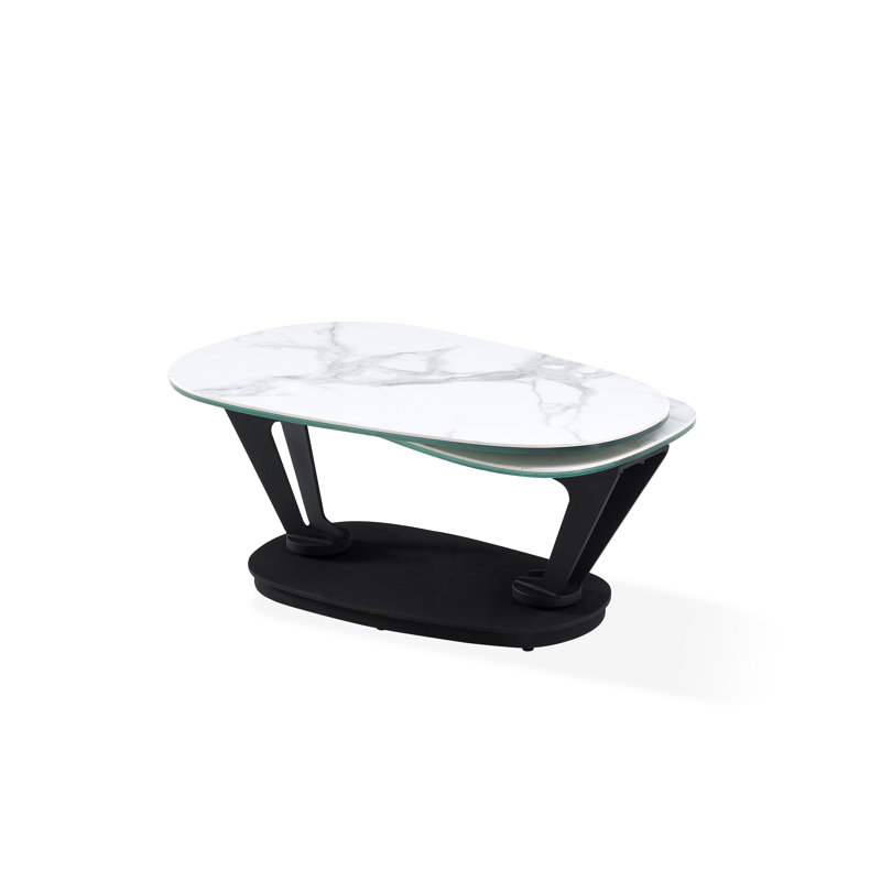 Table basse à piédestal Sirley, Blanc