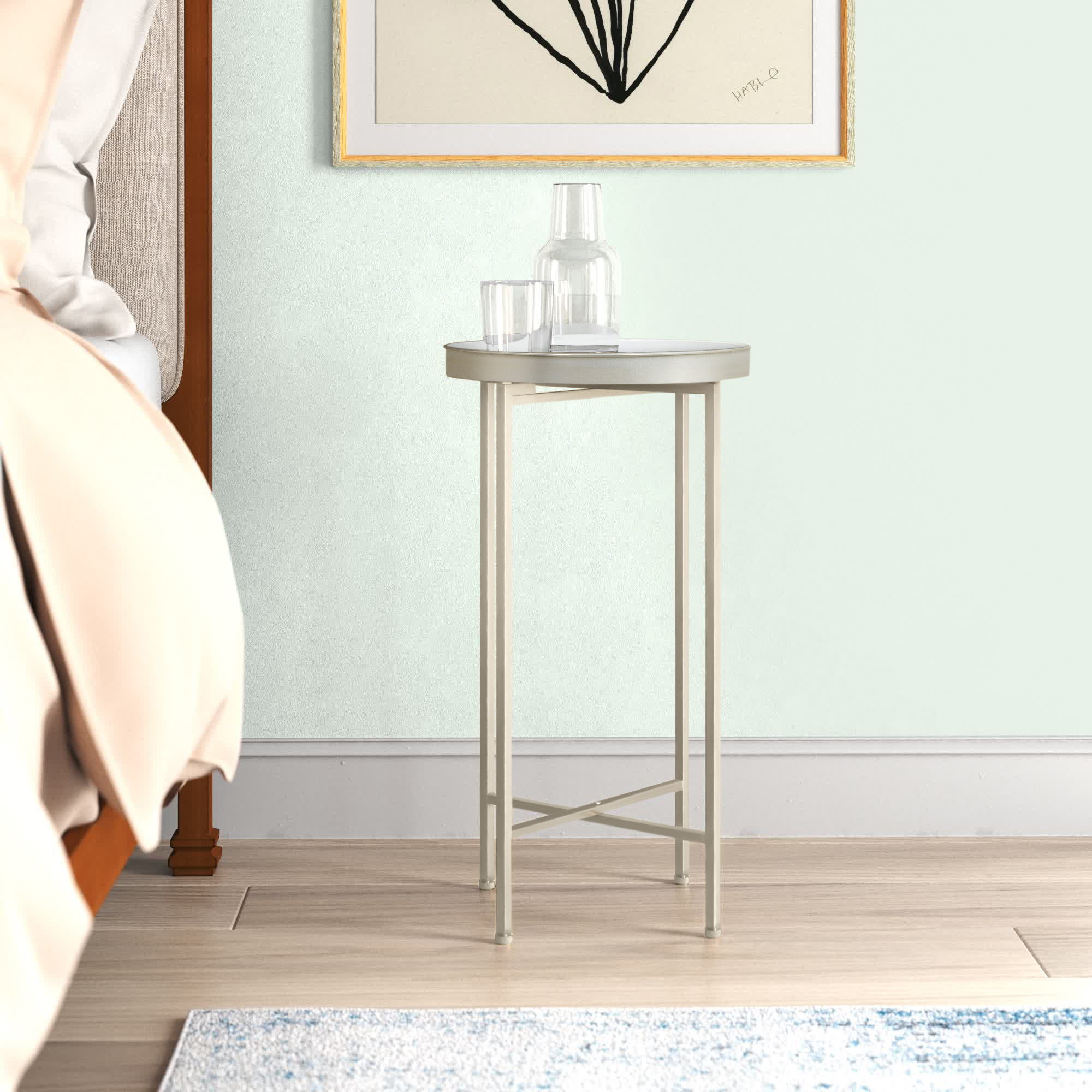 Mistana™ Alvis Iron Tray Top Cross Legs End Table & Reviews Wayfair