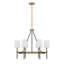  Lustre 6 lumières en noir mat avec accents laiton chaleureux Tivoli