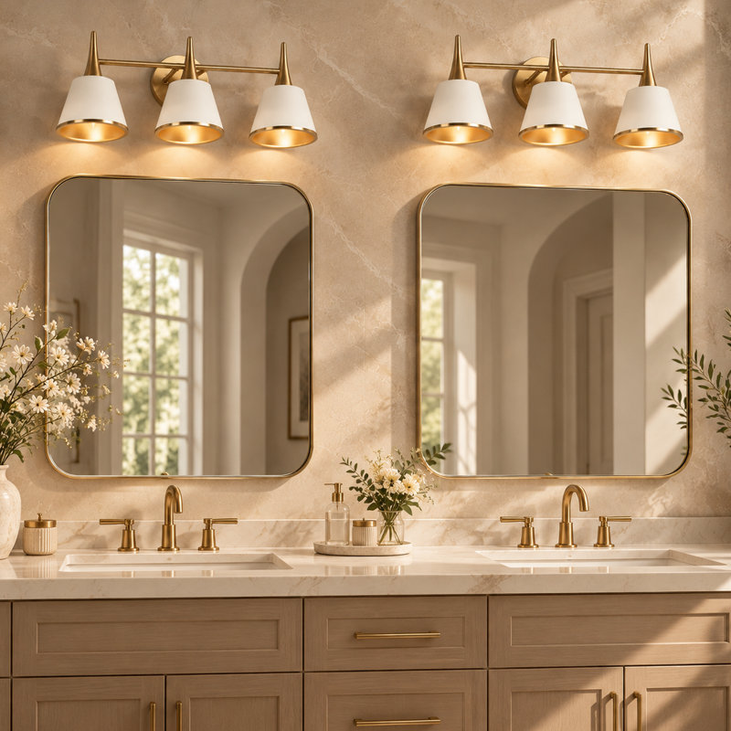 Luminaire de salle de bain moderne à intensité variable Kennesaw, 3 lumières
