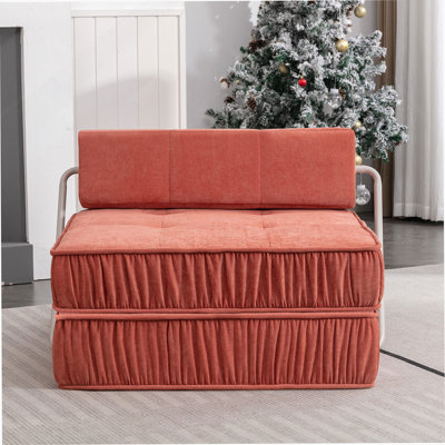 Boneless Green Folding Sofa , Futon Sleeper Chair, Convertible Chair Floor Couch & Sleeping Mattress For Living Room, Guest Room, Home Office, Apartment, Small Space, Removable Back Cushio