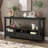 American Country Black Console Table - Vintage Wood Frame Sofa Table For Rustic & Modern Home Decor