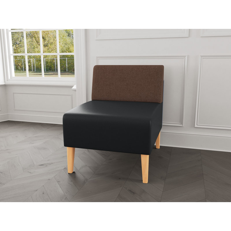 Chaise d'invité sans accoudoirs Luxe Lounge, Bois naturel, Archetype Café / Modène graphite