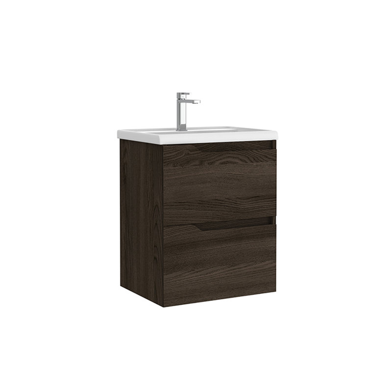 Ensemble de meuble-lavabo simple mural 20 po Menta, Wengé