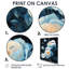 Impression sur toile encadrée «Dark Aqua Roses Elegance At Night II - Roses»-436436870-436436873-436436872