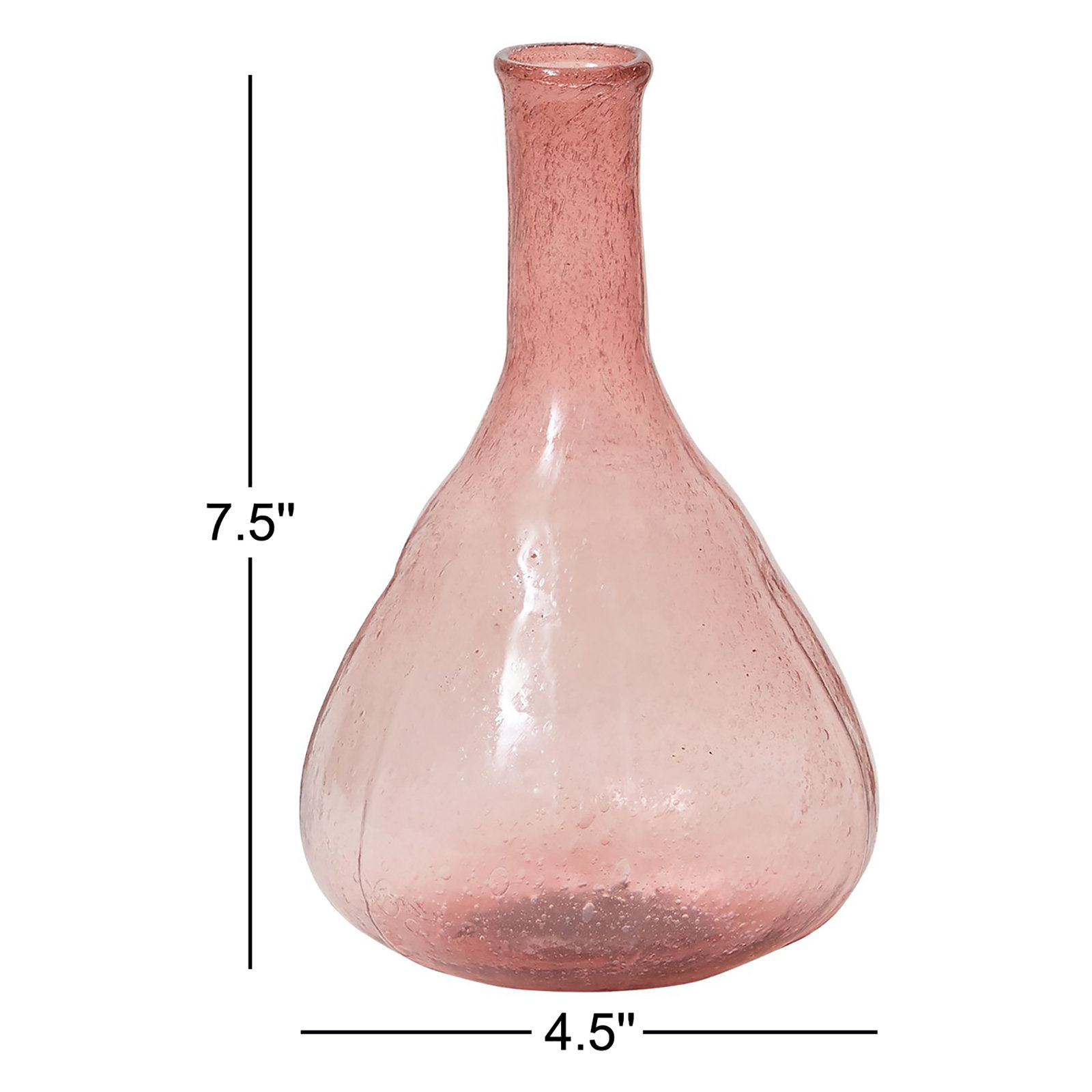 Handmade Glass Table Vase, Pink