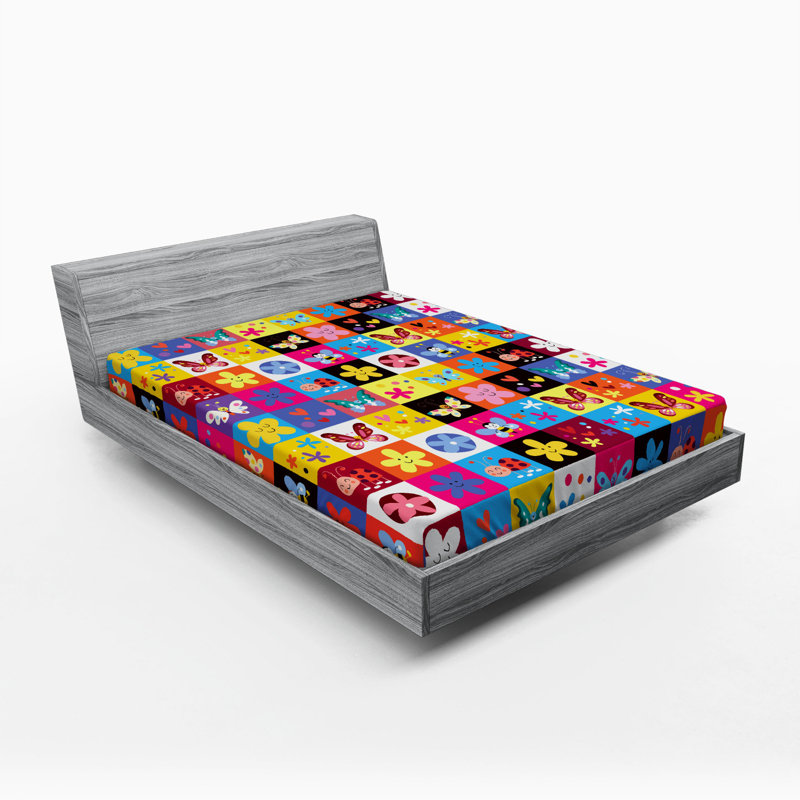 Microfiber Floral Fitted Sheet, Full Fitted Sheet