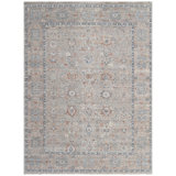 Wool Oriental Area Rug in Camel/Light Blue/Orange/Light Brown