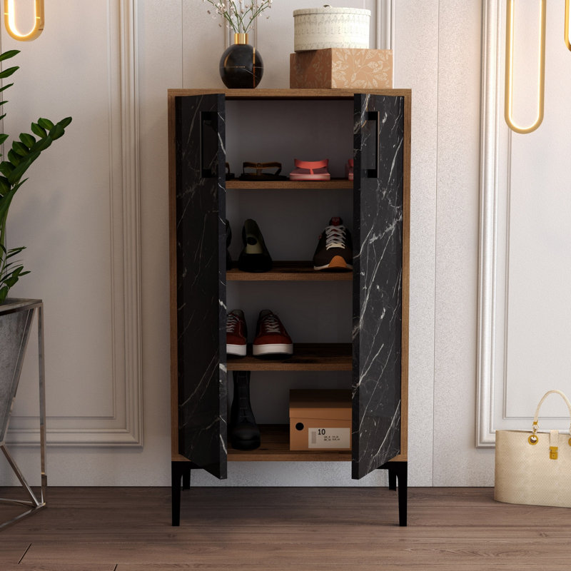 Padang 20 Pair Shoe Storage Cabinet, Black/Brown