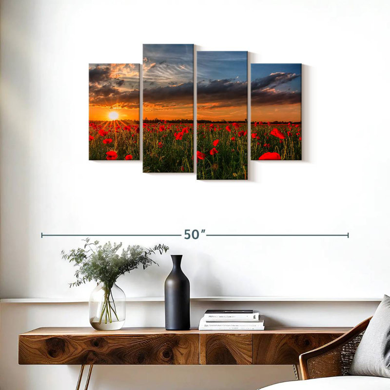 Champ de fleurs de coquelicots Alvord, H 22 po x l 36 po