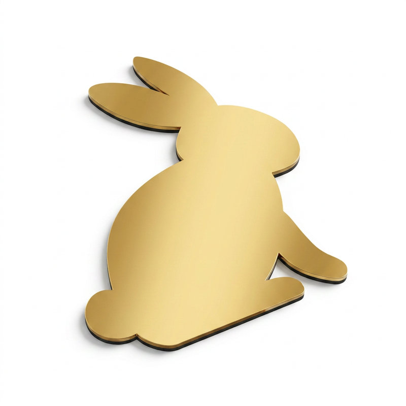 Gold Bunny Accent Wall Mirror