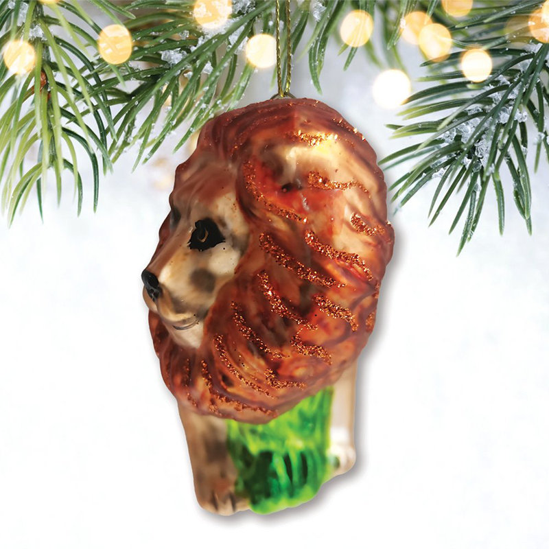 Ornement de Noël en verre lion