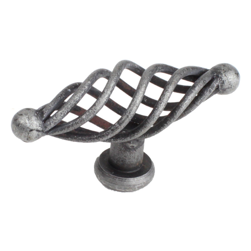 Poignée barre surdimensionnée Saxon, Fer forgé, l 3,5 po x P 1,94 po