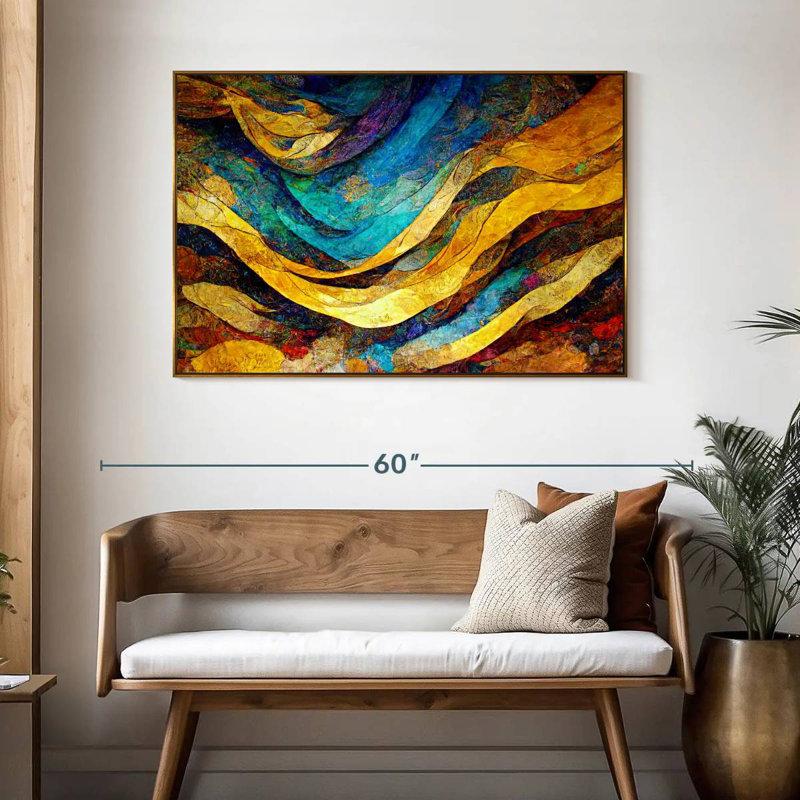 Dunes du désert Leota, 46 po x 31 po, Cadre flottant doré