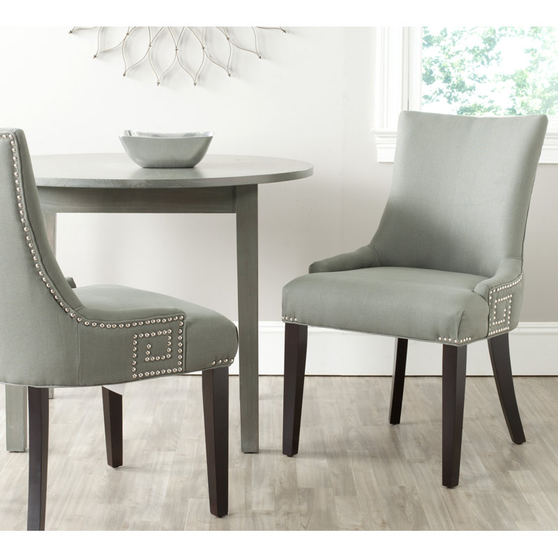 Chaise d'appoint rembourrée Aleshia en bleu clair, Granit délavé