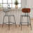 26'' H Modern Linen-like Fabric Upholstered Counter Stool With Metal Legs-428174922