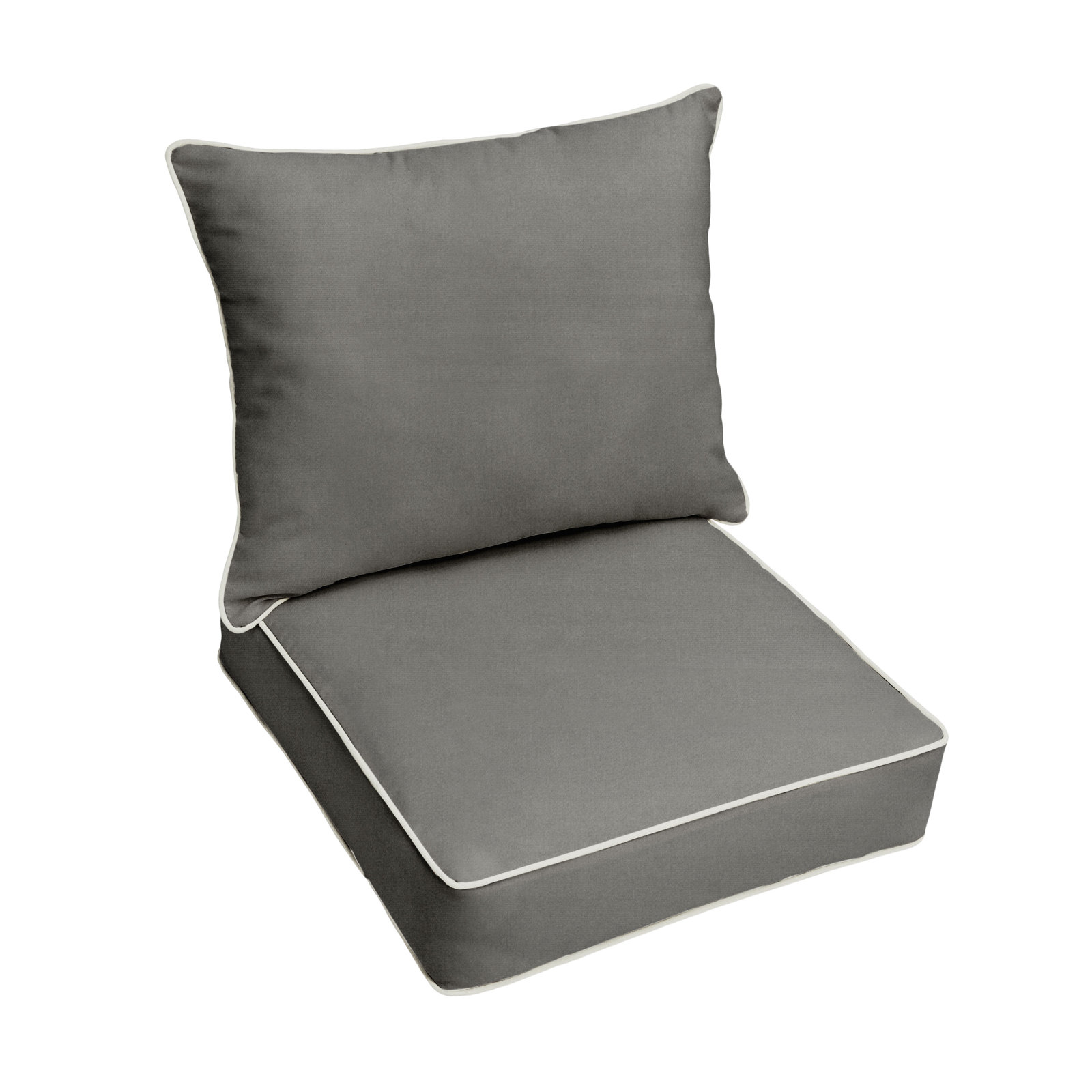 Warrick Sunbrella Outdoor Lounge Chair, Canvas Charcoal/Canvas Natural Cord, 25" W x 25" D