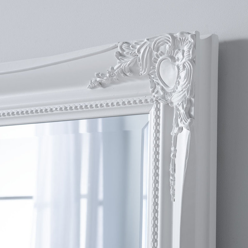 Burdette Wood Framed Accent Mirror, 134 cm H x 43 cm W, White