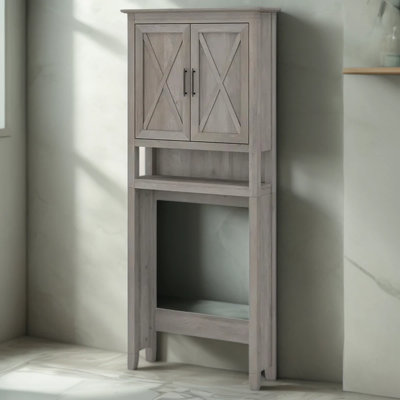 Over The Toilet Storage Cabinet With Adjustable Shelves, Space Saving Design For Bathroom Organization, Engineered Wood Construction