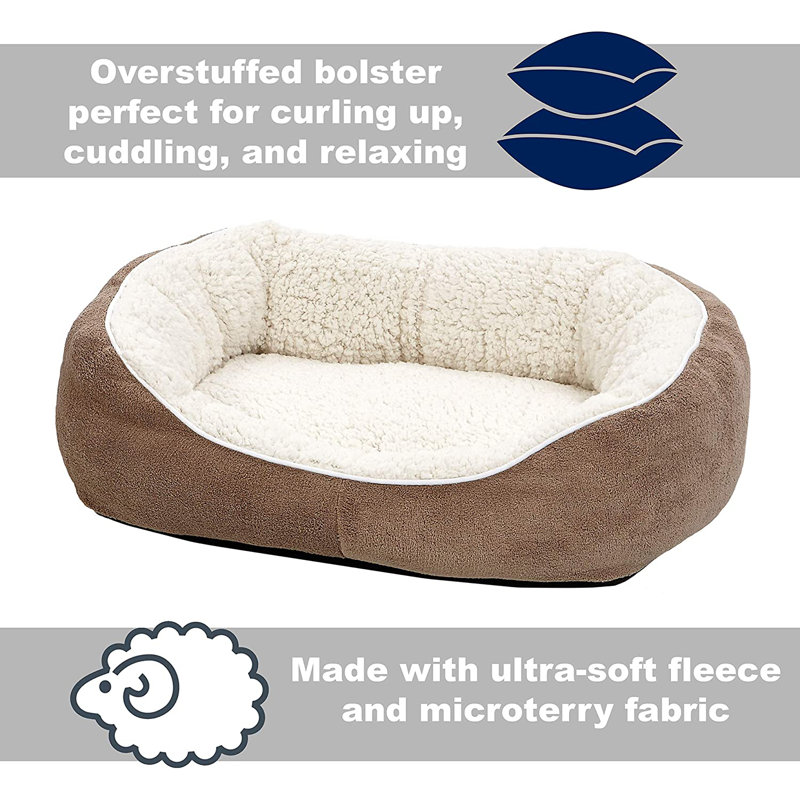 Quiet Time MidWest Homes for Pets Cuddle Bed, Small (22" W x 19.5" D x 7" H), Taupe