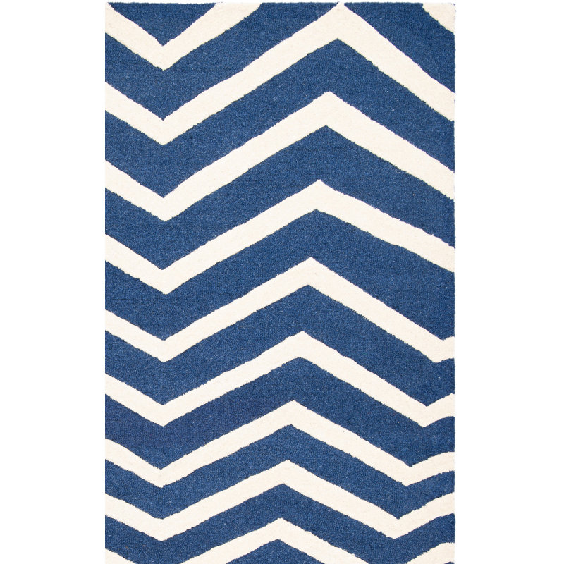 Sanyla Hand Tufted Wool Chevron Rug, Square 6'