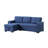 92" Modern Linen Pull Out Sectional Sofa With Storage Chaise,USB Port And Cup Holder-1089574136