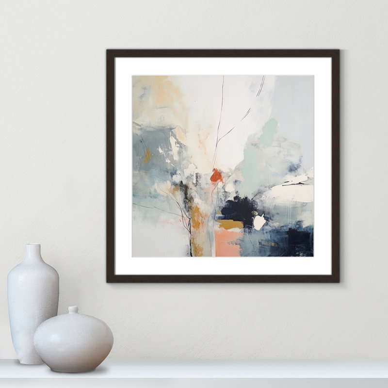 «Ethereal Blue Beats II» par Irena Orlov, L 23,5 po x H 23,5 po, Imprimé mat, Noyer à grain ouvert