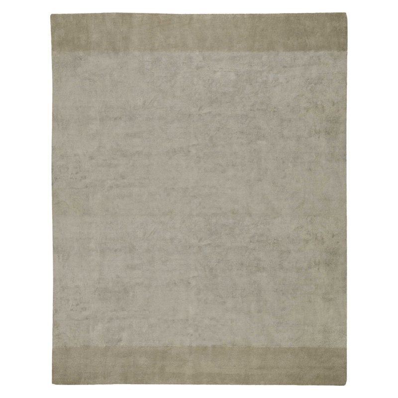 Border Striped Area Rug in Beige/Gray, Rectangle 10' x 14'