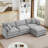 Chenille Modular L-Shaped Sectional Sofa - 3-Seater Comfy Cloud Couch Set with Movable Ottoman, DIY Combination for Living Room-1559753773-1559753775