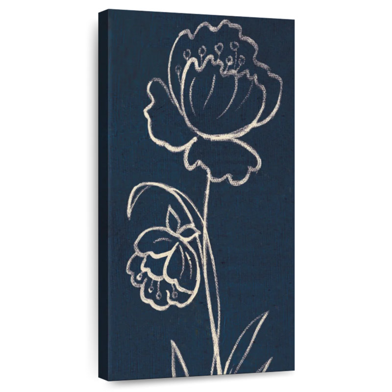 An Indigo Floral II, H 24 po x l 12 po