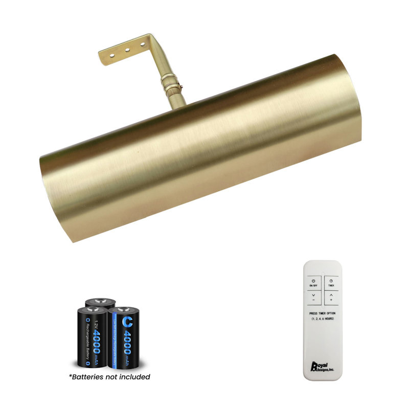 8.75'' Dimmable LED Wall Mounted Picture Light with Remote, Brushed Satin Brass