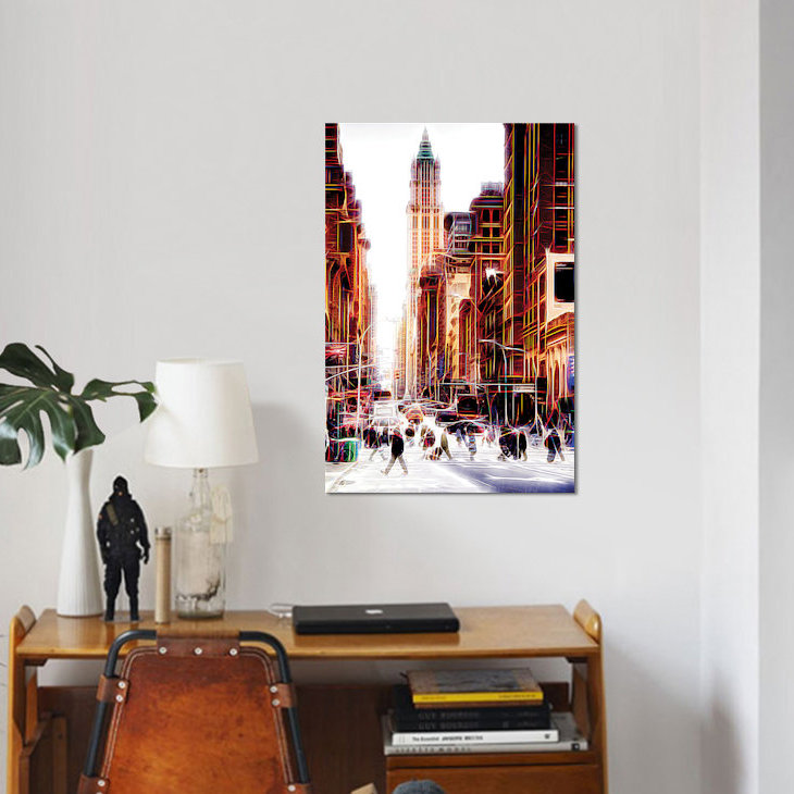 «City on the Move», impression sur toile, H 60 po x l 40po x P 1,5 po, Toile tendue, Pas de tapis