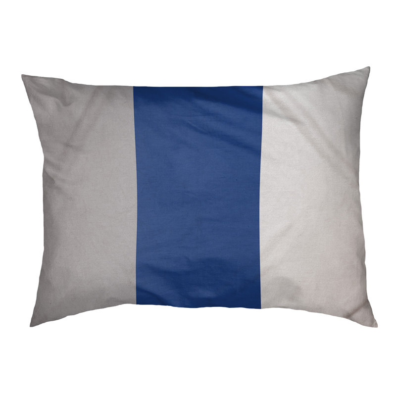 Coussin rectangulaire designer Los Angeles, Petit (L 18 po x l 28 po), Gris / bleu royal / blanc