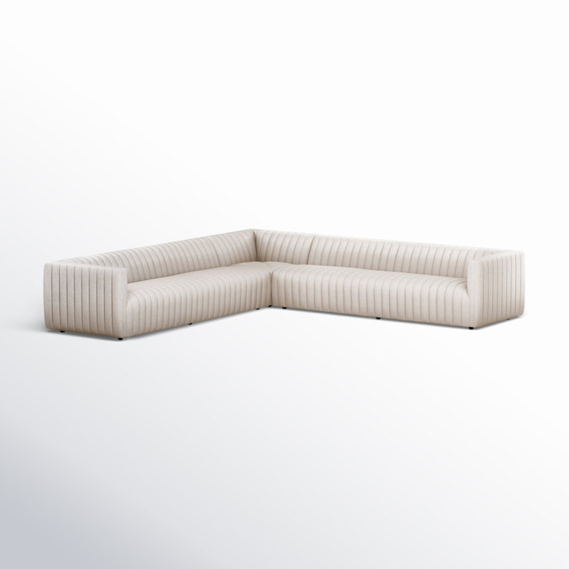 Augustine Modular Sectional, Natural Rayon Velvet