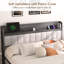 Ensemble de mobilier de chambre à coucher 3 pièces, cadre de lit plateforme en lin gris avec station de charge, ensemble de tête de lit avec rangement moderne et 2 tables de chevet, ensemble de mobilier de chambre à coucher, aucun sommier nécessaire-1767379315-1809470778