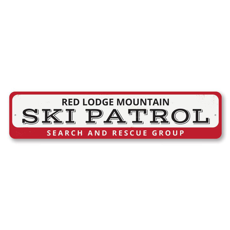 Enseigne en aluminium Ski Patrol Mountain, H 6 po x l 24 po x P 0,063 po